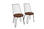 Hanah Home Juego de Sillas 275 V2, Estilo Bohemio Boho-Chic, Piel Sintética y Metal, 2 Piezas
